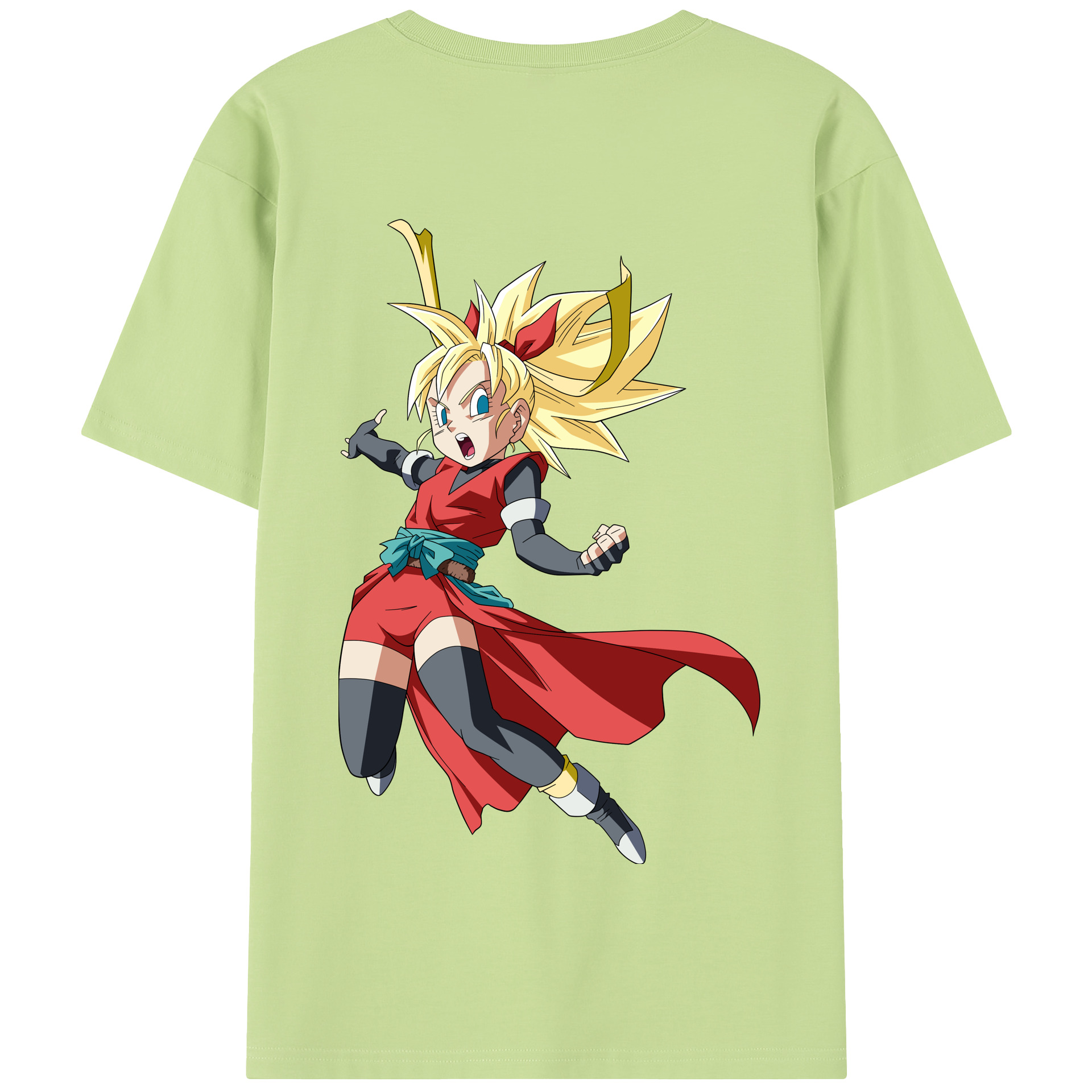 （画像用） ドラゴンボール カリフラ DRAGON BALL Caulifla 綿100％半袖Tシャツ（背面プリント）